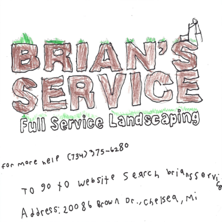 Student drawn ad for Brian's Service