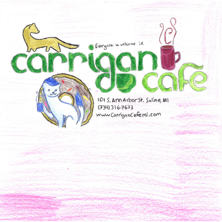 Student drawn ad for Carrigan Cafe
