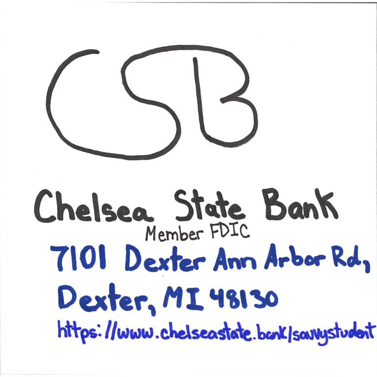 Student drawn ad for Chelsea State Bank