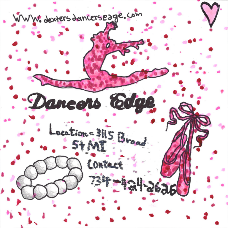 Student drawn ad for Dancer's Edge