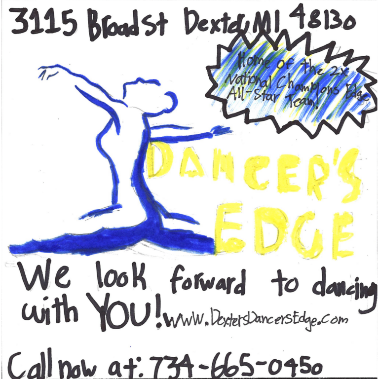 Student drawn ad for Dancer's Edge