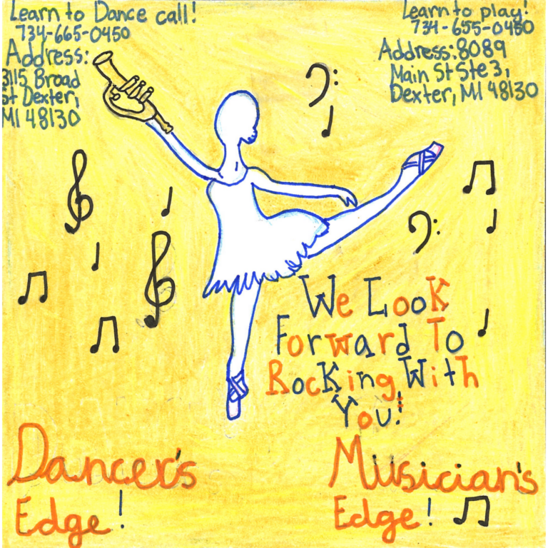 Student drawn ad for Dancer's Edge