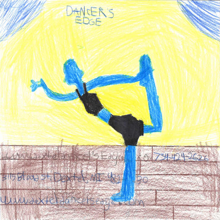 Student drawn ad for Dancer's Edge