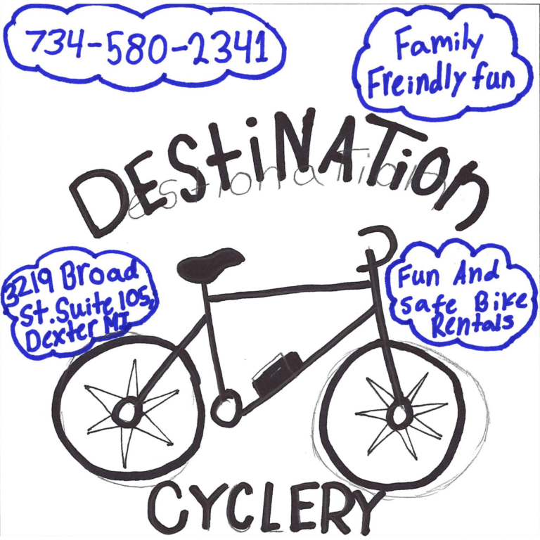 Student drawn ad for Destination Cyclery