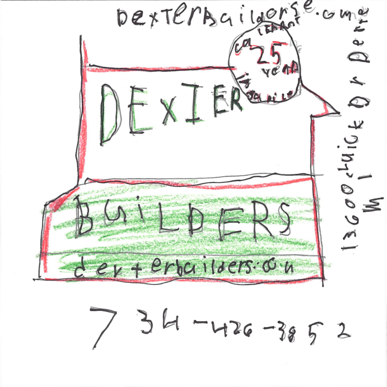 Student drawn ad for Dexter Builders