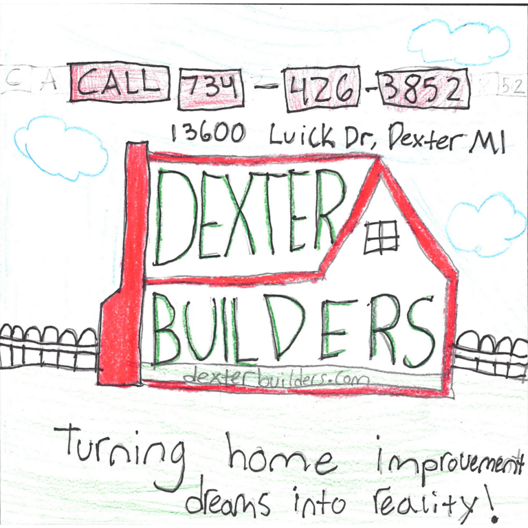 Student drawn ad for Dexter Builders