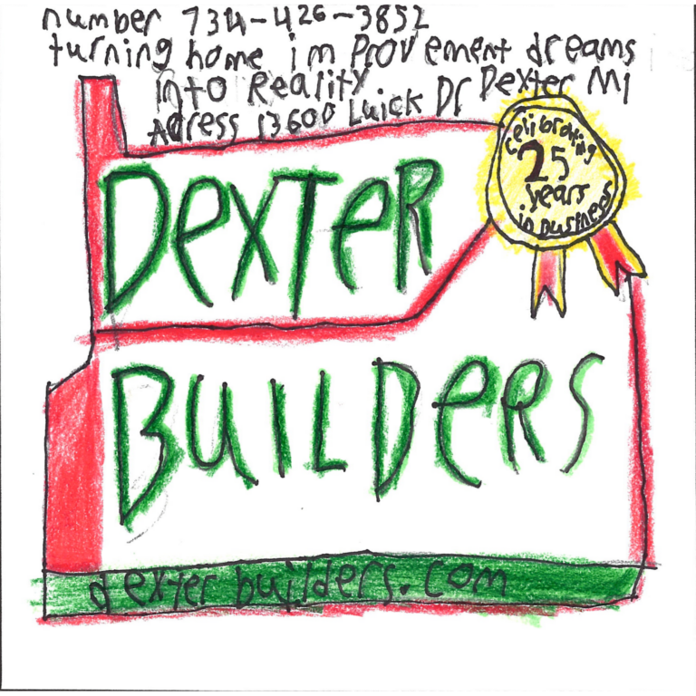 Student drawn ad for Dexter Builders