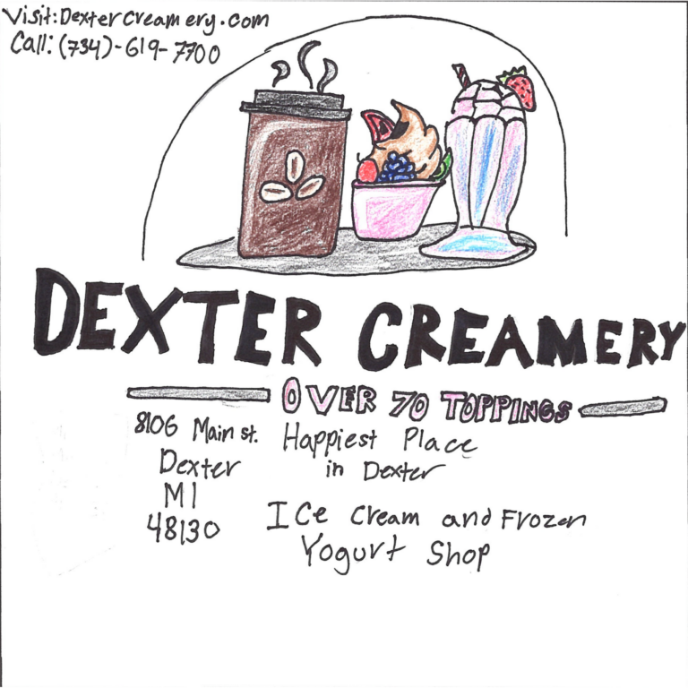 Student drawn ad for Dexter Creamery