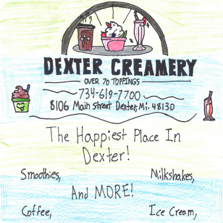 Student drawn ad for Dexter Creamery