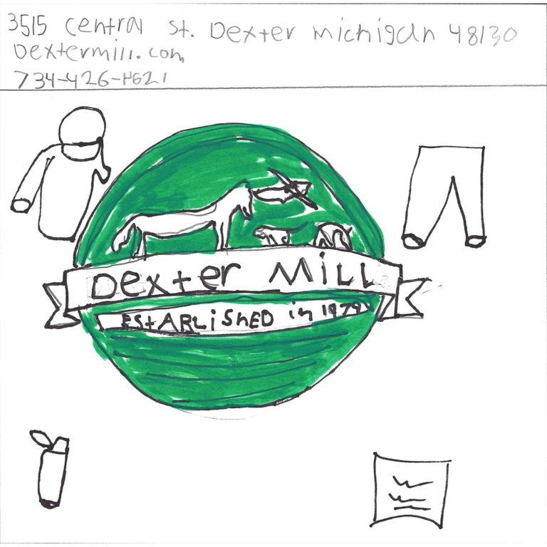 Student drawn ad for Dexter Mill