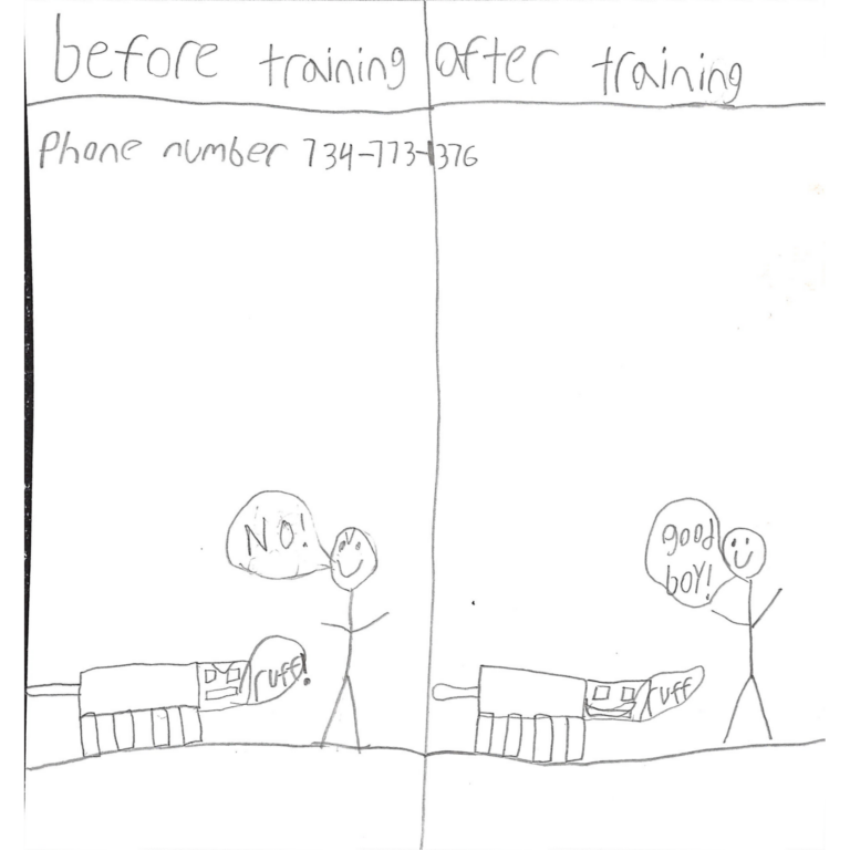 Student drawn ad for The Dog Wizard