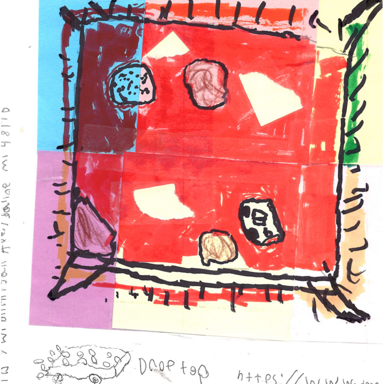Student drawn ad for Droptop Pizza