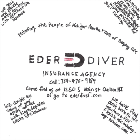 Student drawn ad for Eder & Diver Insurance Agency - Farm Bureau