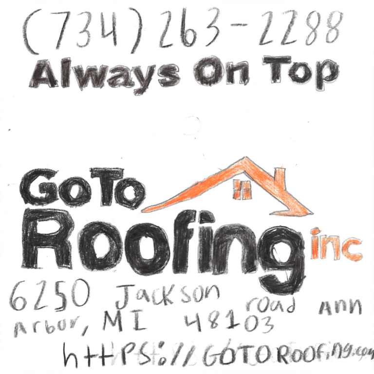 Student drawn ad for The GoToRoofing