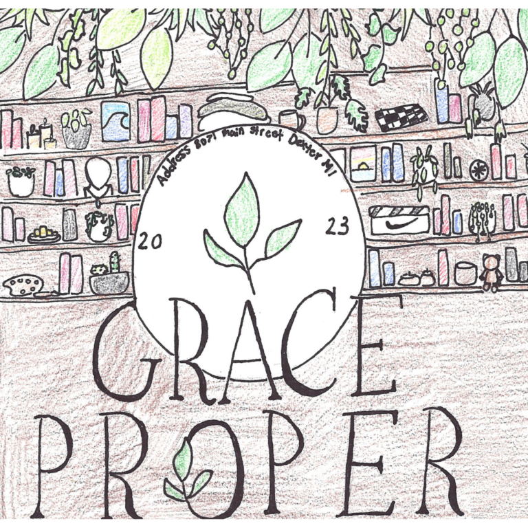 Student drawn ad for Grace Proper