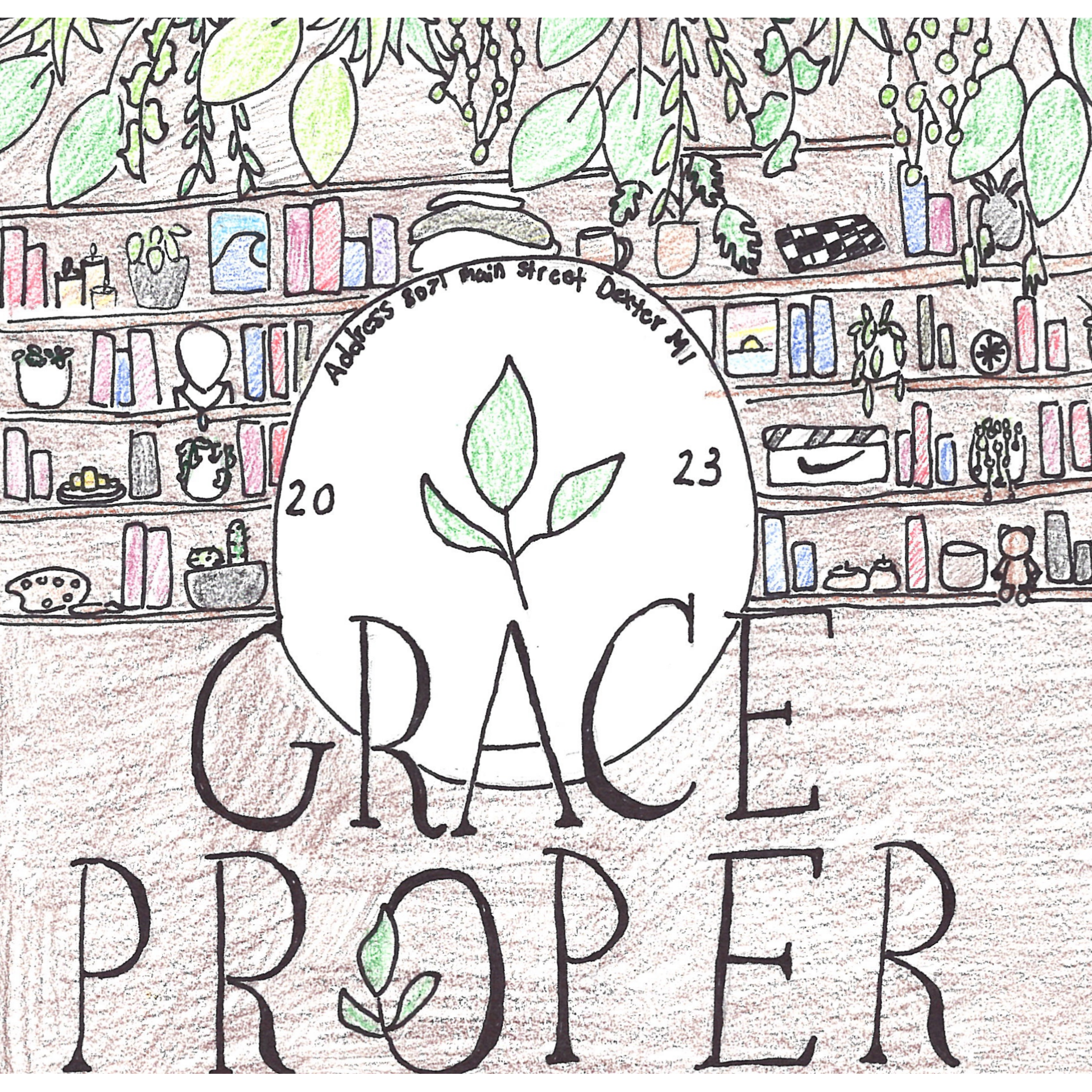 Student drawn ad for Grace Proper