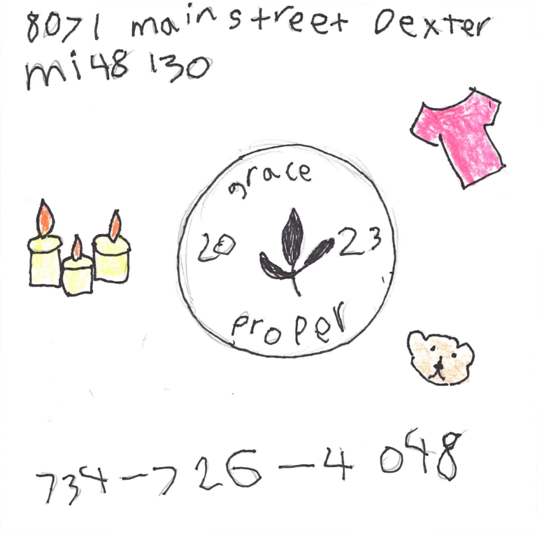 Student drawn ad for Grace Proper