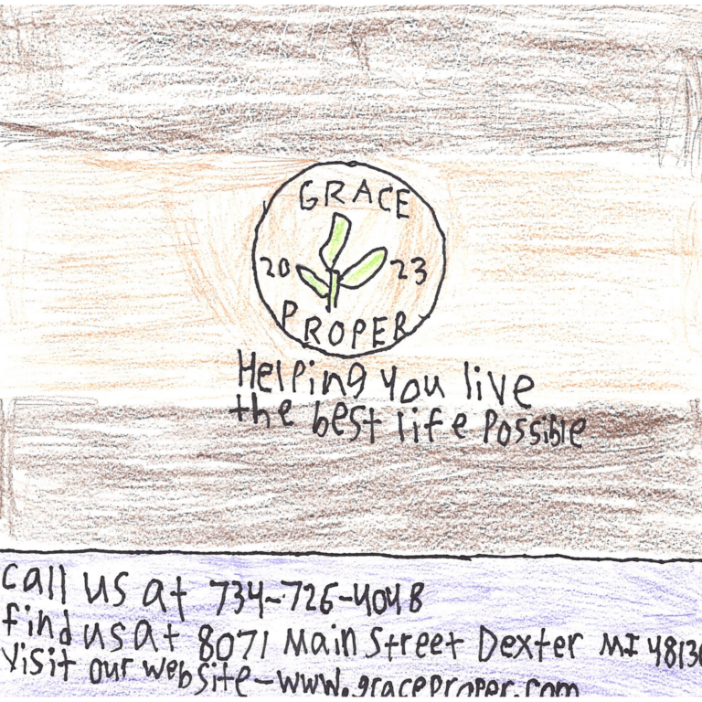 Student drawn ad for Grace Proper
