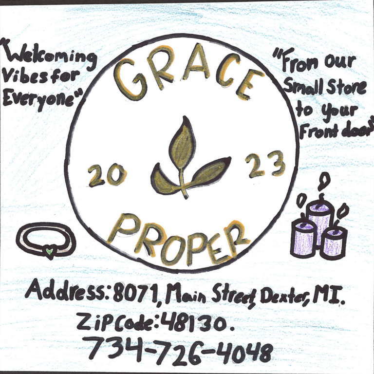 Student drawn ad for Grace Proper