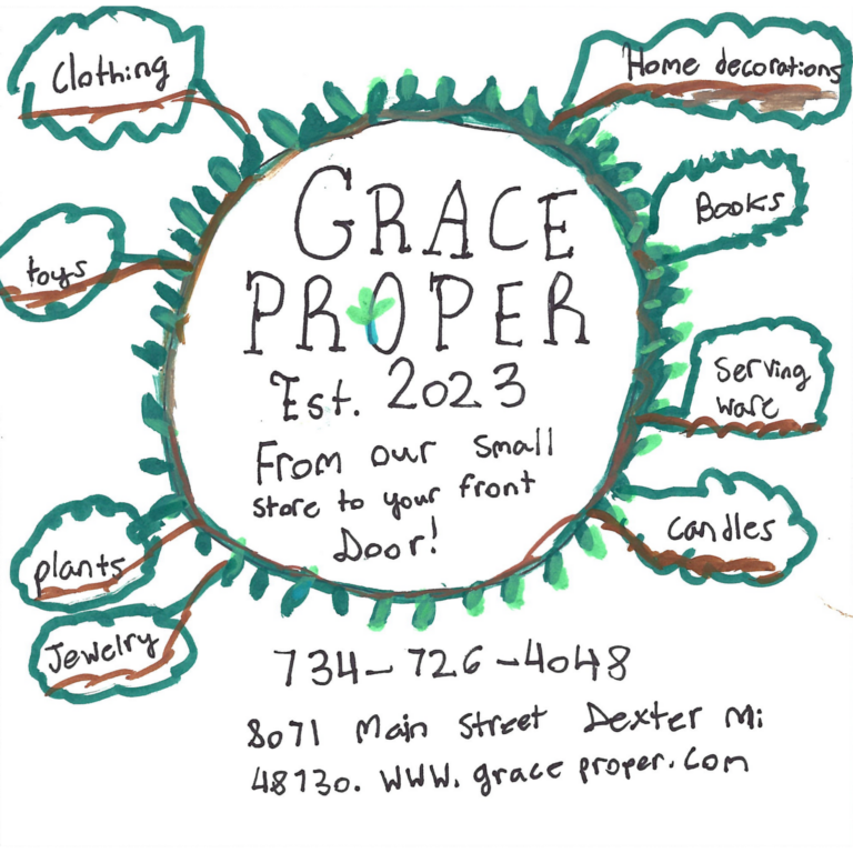 Student drawn ad for Grace Proper