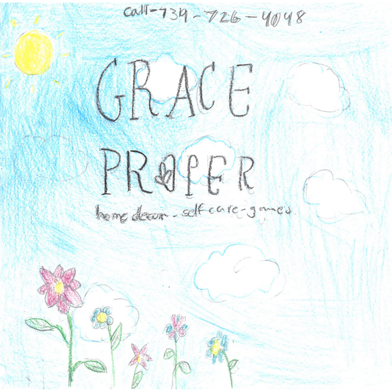 Student drawn ad for Grace Proper