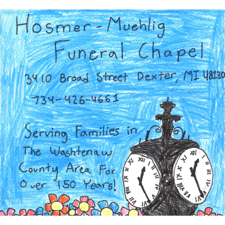 Student drawn ad for Hosmer Meuhlig Funder Chapel