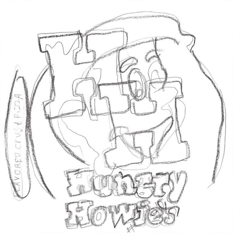 Student drawn ad for Hungry Howie's