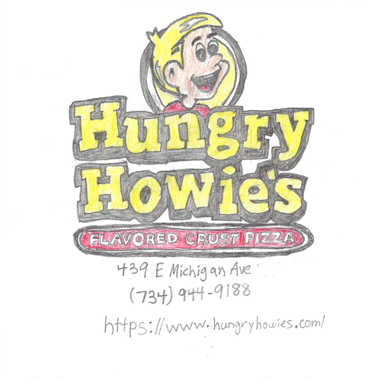 Student drawn ad for Hungry Howie's