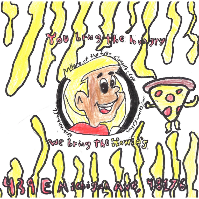 Student drawn ad for Hungry Howie's