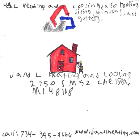 Student drawn ad for J&L Heating & Cooling