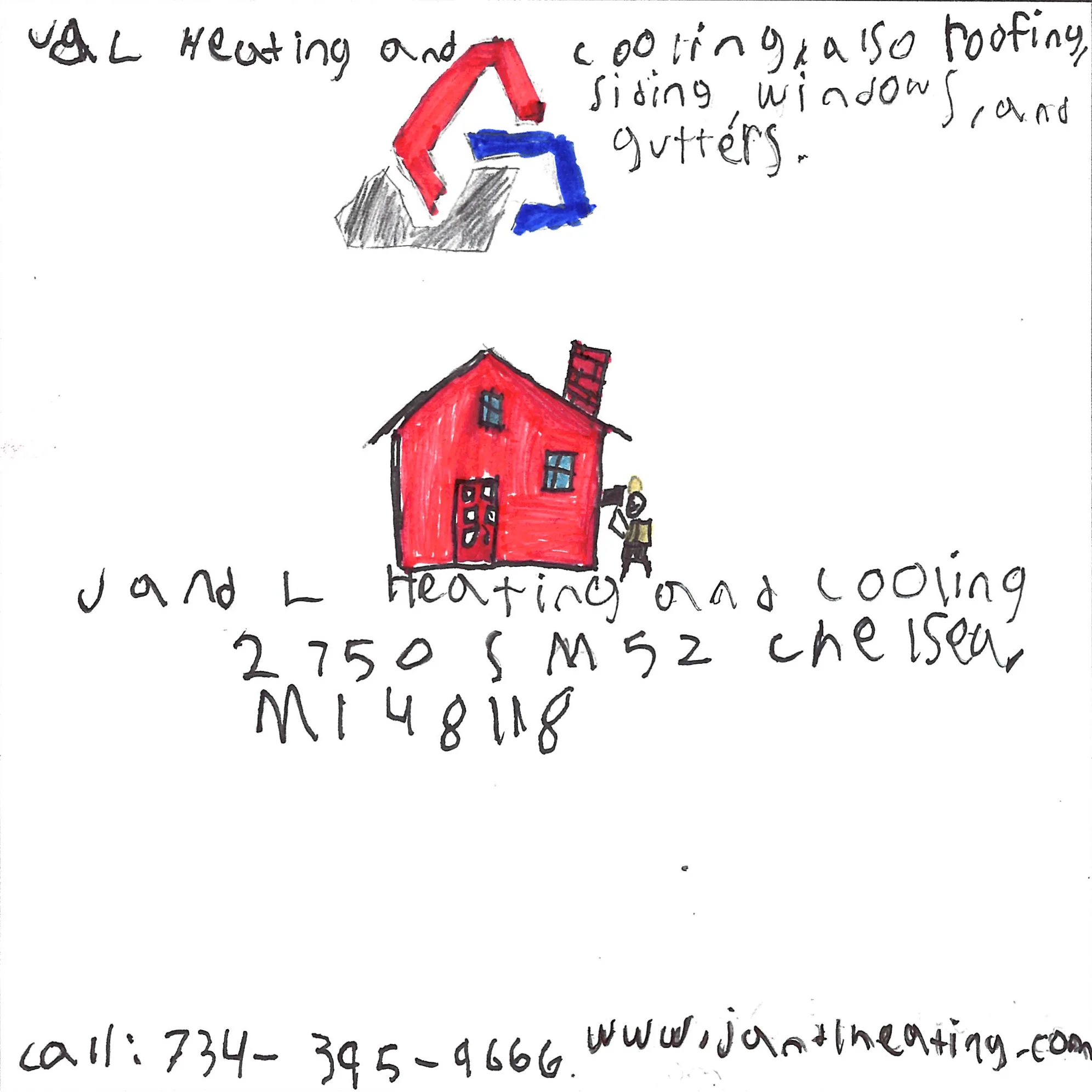 Student drawn ad for J&L Heating & Cooling