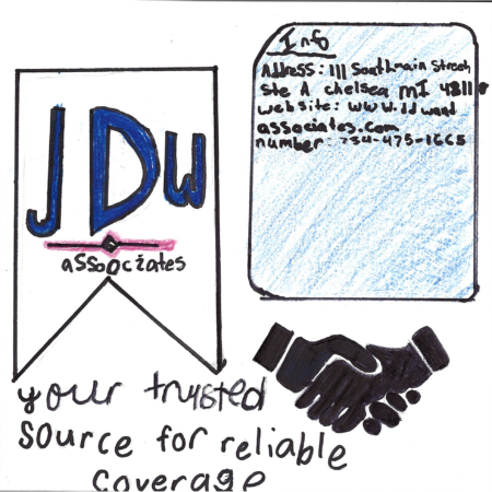 Student drawn ad for JDW Associates