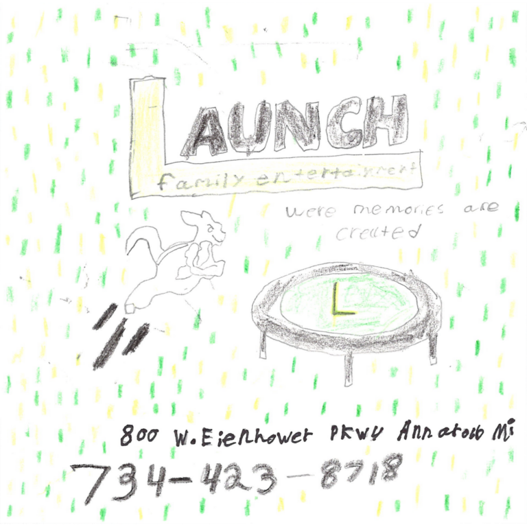 Student drawn ad for Launch