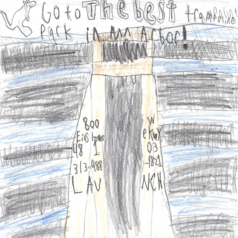 Student drawn ad for Launch