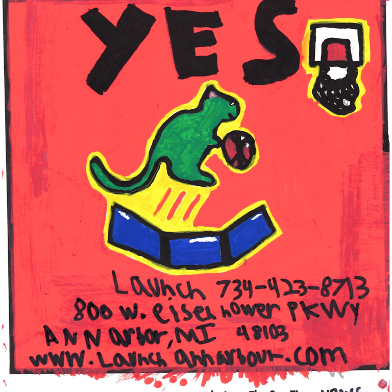 Student drawn ad for Launch