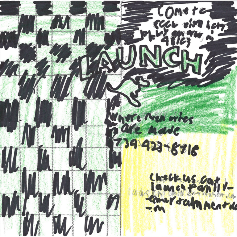Student drawn ad for Launch