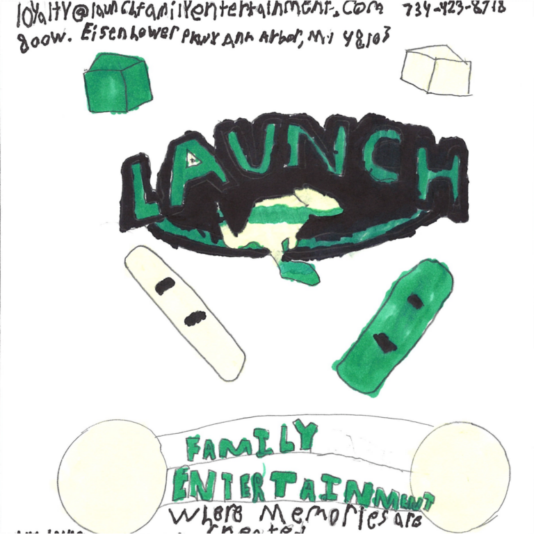 Student drawn ad for Launch