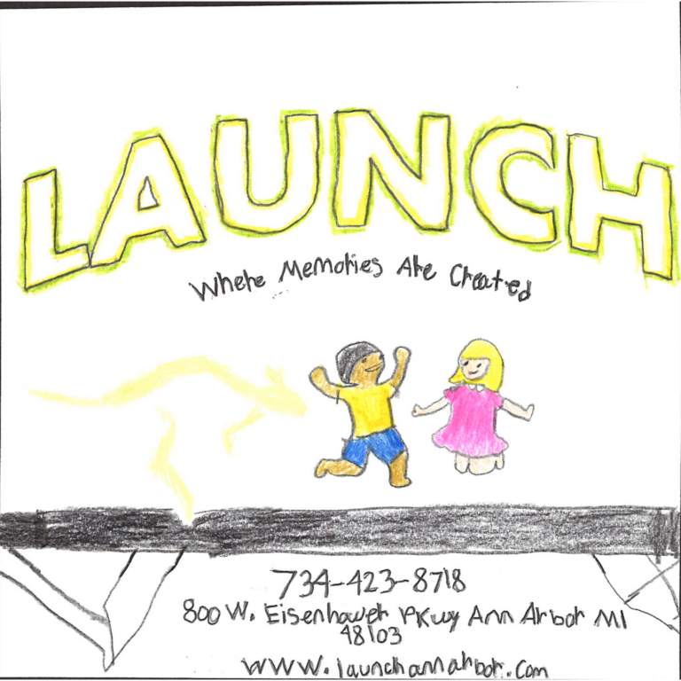 Student drawn ad for Launch