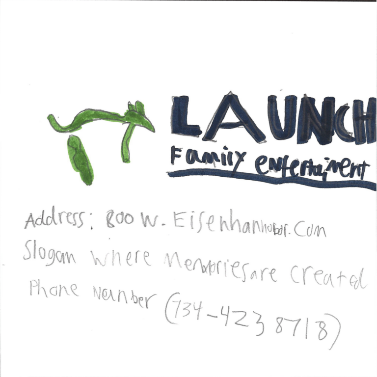Student drawn ad for Launch