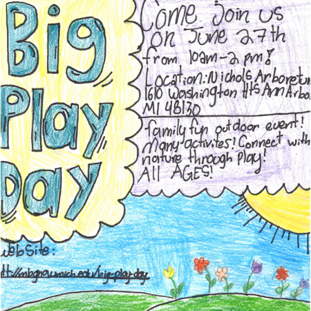 Student drawn ad for Matthaei Botanical Gardens and Nichols Arboretum