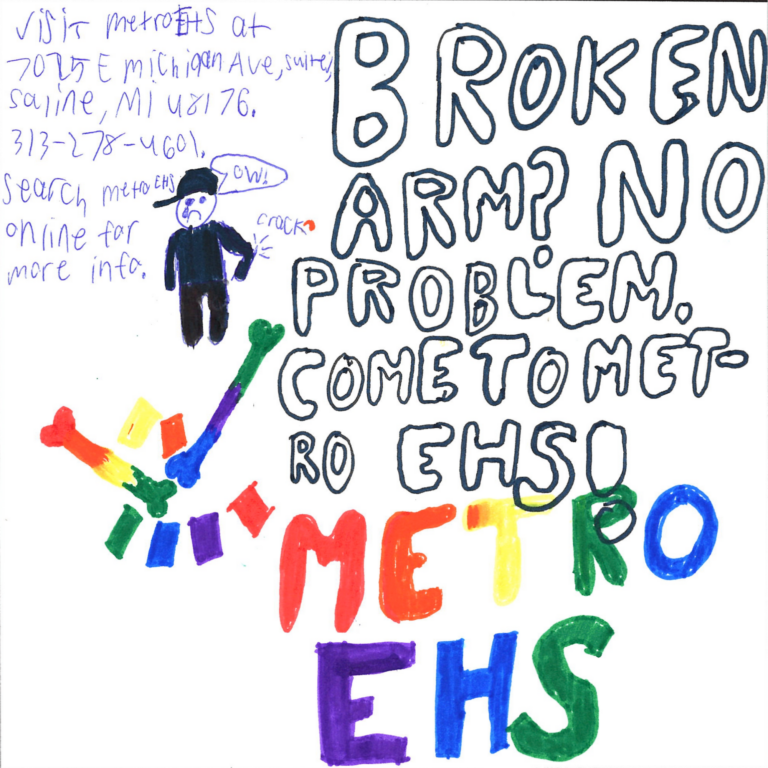 Student drawn ad for Metro EHS