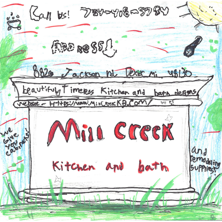 Student drawn ad for Mill Creek Kitchen & Bath