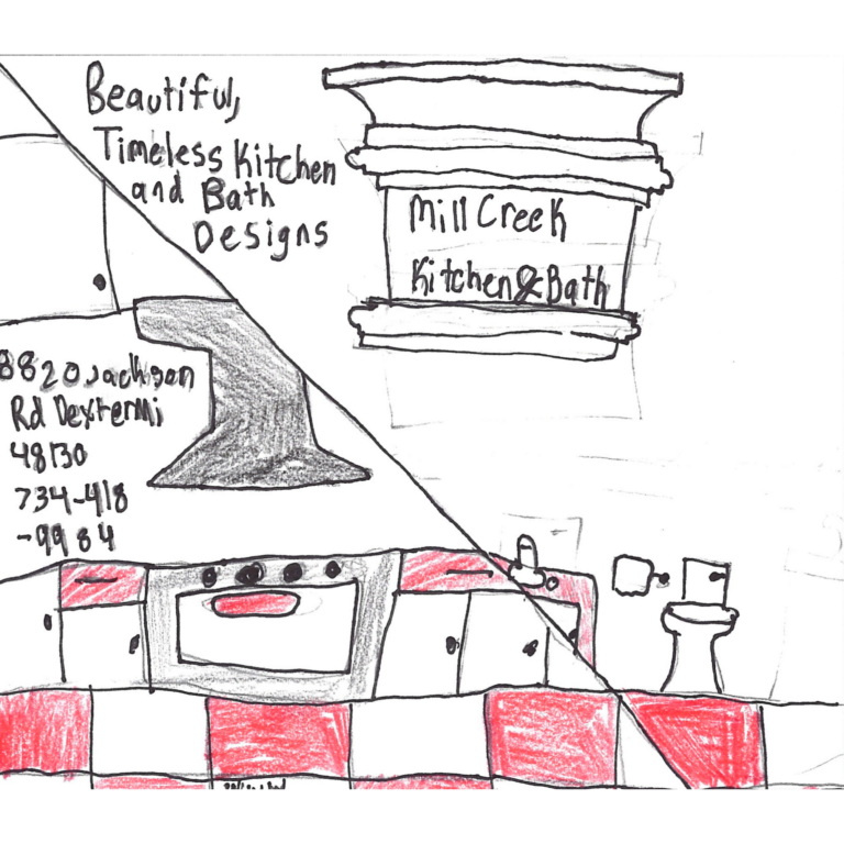 Student drawn ad for Mill Creek Kitchen & Bath