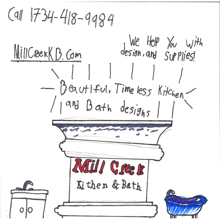 Student drawn ad for Mill Creek Kitchen & Bath