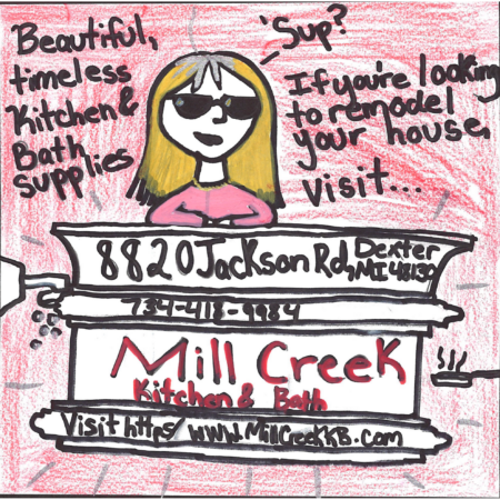 Student drawn ad for Mill Creek Kitchen & Bath