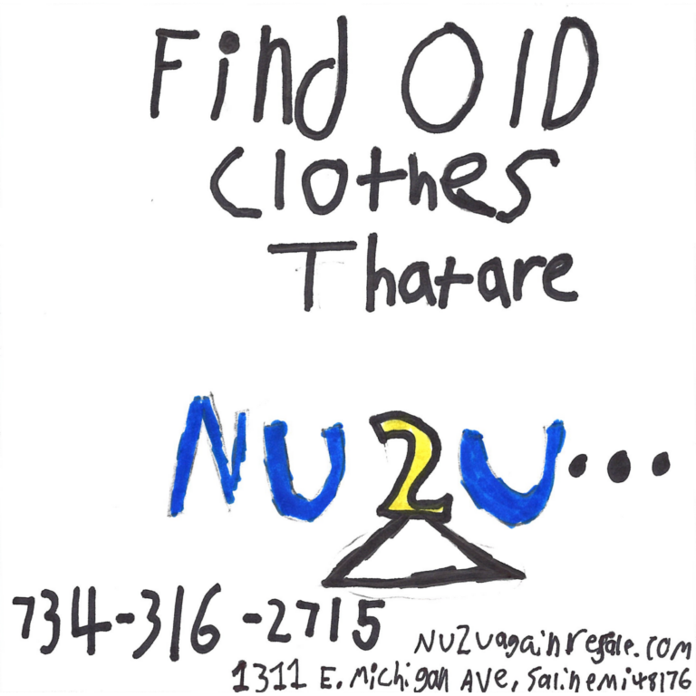 Student drawn ad for Nu2U Again Resale Shop