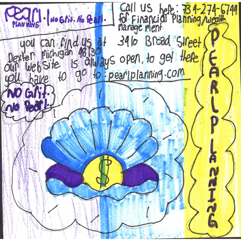 Student drawn ad for Pearl Planning
