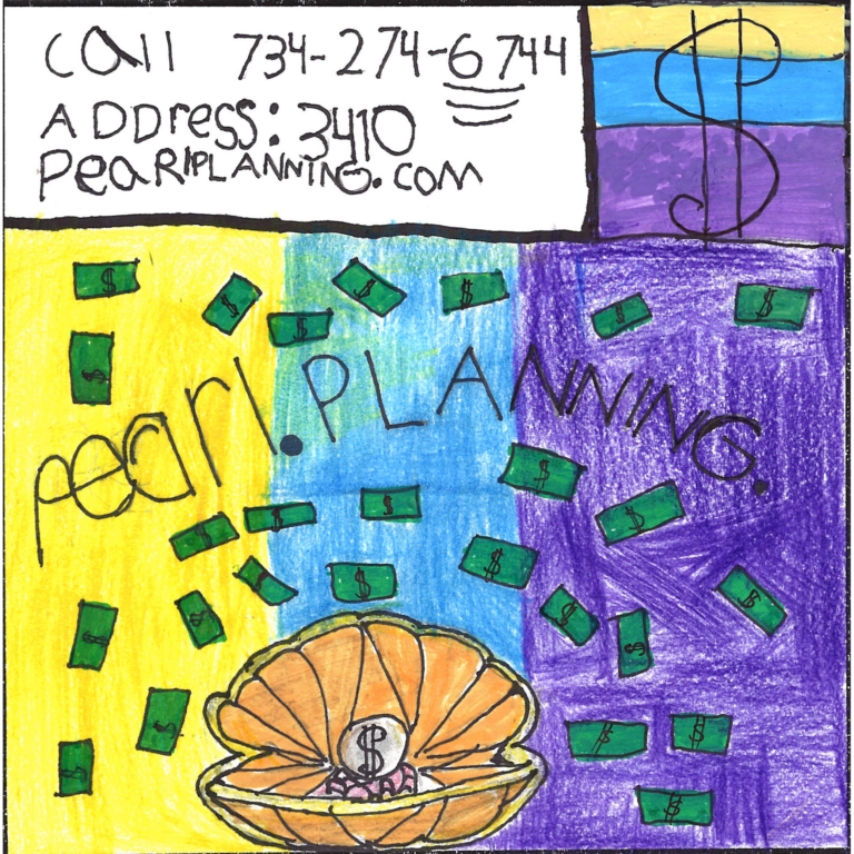 Student drawn ad for Pearl Planning