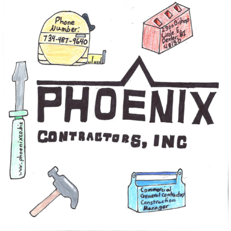 Student drawn ad for Phoenix Contractors, Inc.