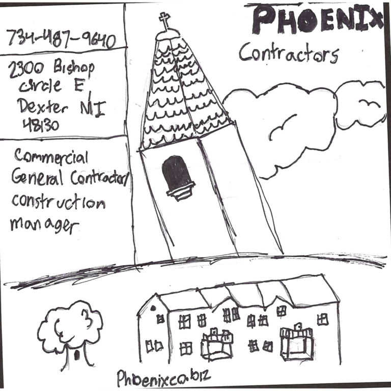 Student drawn ad for Phoenix Contractors, Inc.